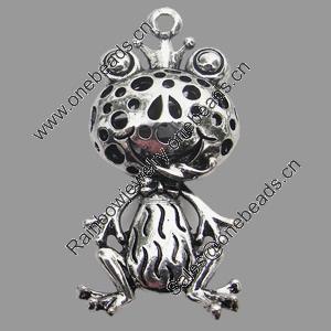 Hollow Bali Pendant Zinc Alloy Jewelry Findings, Lead-free, Animal 21x46mm, Sold by Bag