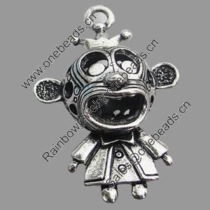 Hollow Bali Pendant Zinc Alloy Jewelry Findings, Lead-free, Animal 28x42mm, Sold by Bag