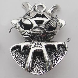 Hollow Bali Pendant Zinc Alloy Jewelry Findings, Lead-free, Animal 21x30mm, Sold by Bag