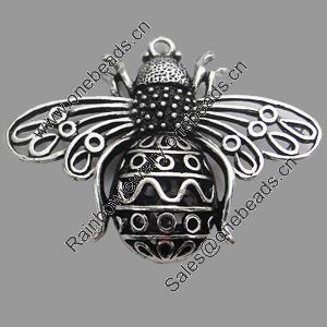 Hollow Bali Pendant Zinc Alloy Jewelry Findings, Lead-free, Animal 39x51mm, Sold by Bag
