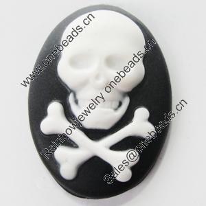 Cameos Resin Beads, No-Hole Jewelry findings, 22.5x30.5mm, Sold by Bag 