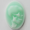 Cameos Resin Beads, No-Hole Jewelry findings, 24.5x36mm, Sold by Bag 