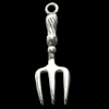 Pendant, Zinc Alloy Jewelry Findings, Lead-free,fork 7x23mm, Sold by Bag