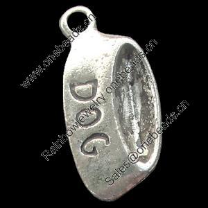 Pendant, Zinc Alloy Jewelry Findings, Lead-free,plate 8x17mm, Sold by Bag