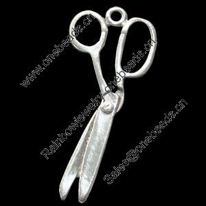 Pendant, Zinc Alloy Jewelry Findings, Lead-free,forfex 14x31mm, Sold by Bag