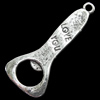 Pendant, Zinc Alloy Jewelry Findings, Lead-free,bottle opener 17x36mm, Sold by Bag