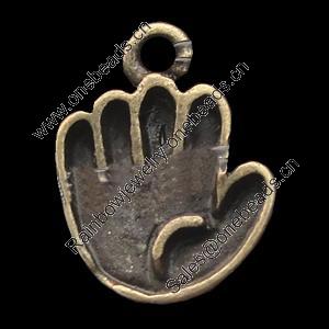 Pendant, Zinc Alloy Jewelry Findings, Lead-free, Hand 9.7x8.8mm, Sold by Bag