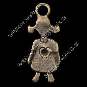 Pendant, Zinc Alloy Jewelry Findings, Lead-free, Girl 14.6x7mm, Sold by Bag