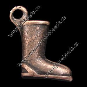 Pendant, Zinc Alloy Jewelry Findings, Lead-free, Boot 8x8mm, Sold by Bag