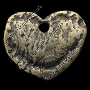 Pendant, Zinc Alloy Jewelry Findings, Lead-free, Heart 10x11mm, Sold by Bag