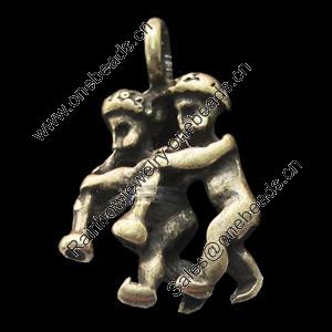 Pendant, Zinc Alloy Jewelry Findings, Lead-free, 15x14mm, Sold by Bag