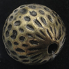 Beads, Zinc Alloy Jewelry Findings, Lead-free, Round 15mm, Sold by Bag 