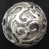 Beads, Zinc Alloy Jewelry Findings, Lead-free, Round 20mm, Sold by Bag 