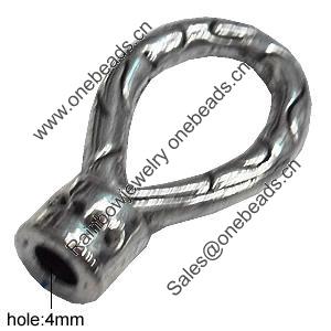 Zinc Alloy Cord End Caps Lead-free, 16x28mm, Hole:4mm, Sold by Bag 