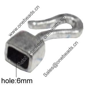 Zinc Alloy Cord End Caps Lead-free, 13x26mm, Hole:6mm, Sold by Bag 