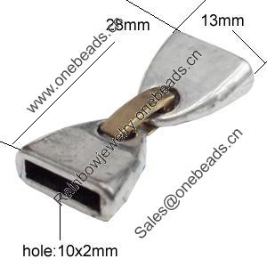 Clasps, Zinc Alloy Jewelry Findings Lead-free, 13x28mm, Hole:10x2mm, Sold by Bag 
