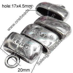 Clasps, Zinc Alloy Jewelry Findings Lead-free, 20x9mm 20x17mm, Hole:17x4.5mm, Sold by KG 