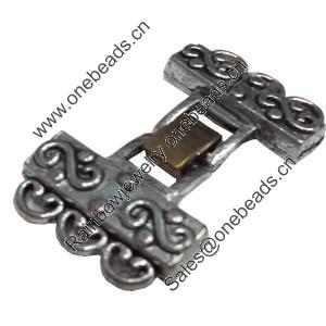 Clasps, Zinc Alloy Jewelry Findings Lead-free, 23x40mm, Sold by Bag 