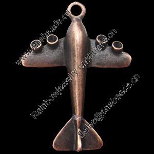 Pendant, Zinc Alloy Jewelry Findings, Lead-free, airplane 33x27mm, Sold by Bag
