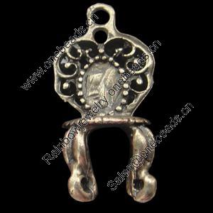 Pendant, Zinc Alloy Jewelry Findings, Lead-free, chair 24x13mm, Sold by Bag