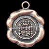 Pendant, Zinc Alloy Jewelry Findings, Lead-free, Flat Round 30x30mm, Sold by Bag