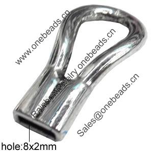 Zinc Alloy Cord End Caps Lead-free, 16x34mm, Hole:8x2mm, Sold by Bag