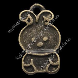 Pendant, Zinc Alloy Jewelry Findings, Lead-free, Animal 14x9mm, Sold by Bag