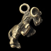 Pendant, Zinc Alloy Jewelry Findings, Lead-free, Animal 7x16mm, Sold by Bag