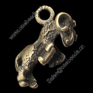 Pendant, Zinc Alloy Jewelry Findings, Lead-free, Animal 7x16mm, Sold by Bag