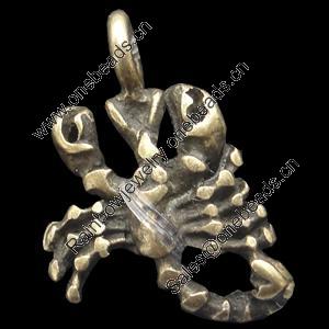 Pendant, Zinc Alloy Jewelry Findings, Lead-free, Animal 14x11mm, Sold by Bag