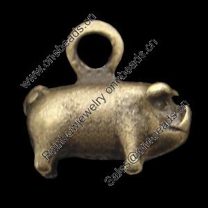 Pendant, Zinc Alloy Jewelry Findings, Lead-free, Animal 8x13mm, Sold by Bag