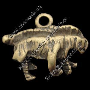 Pendant, Zinc Alloy Jewelry Findings, Lead-free, Animal 12x20mm, Sold by Bag
