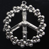 Pendant, Zinc Alloy Jewelry Findings, Lead-free, Peace sign 37mm, Sold by Bag