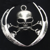 Pendant, Zinc Alloy Jewelry Findings, Lead-free, Skeleton 50x49mm, Sold by Bag