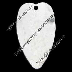 Pendant, Zinc Alloy Jewelry Findings, Lead-free & Nickel-free, antique silver 43x25mm, Sold by PC