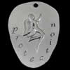 Pendant, Zinc Alloy Jewelry Findings, Lead-free & Nickel-free, antique silver 24x32mm, Sold by PC