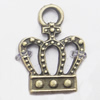 Pendant, Zinc Alloy Jewelry Findings, Lead-free, Crown 15x14mm, Sold by Bag