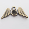 Pendant, Zinc Alloy Jewelry Findings, Lead-free, Wing 10x22mm, Sold by Bag