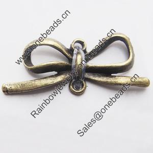 Pendant, Zinc Alloy Jewelry Findings, Lead-free, knot 14x35mm, Sold by Bag