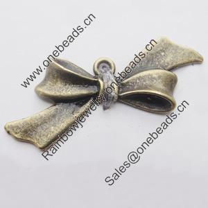 Pendant, Zinc Alloy Jewelry Findings, Lead-free, knot 22x38mm, Sold by Bag