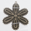 Pendant, Zinc Alloy Jewelry Findings, Lead-free, Flower 49x59mm, Sold by PC