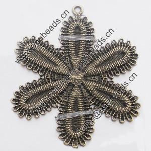 Pendant, Zinc Alloy Jewelry Findings, Lead-free, Flower 49x59mm, Sold by PC