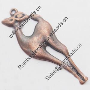 Pendant, Zinc Alloy Jewelry Findings, Lead-free, Animal 50x19mm, Sold by Bag