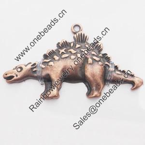 Pendant, Zinc Alloy Jewelry Findings, Lead-free, Animal 28x58mm, Sold by Bag