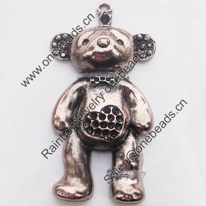 Pendant, Zinc Alloy Jewelry Findings, Lead-free, Animal 59x32mm, Sold by PC
