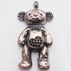 Pendant, Zinc Alloy Jewelry Findings, Lead-free, Animal 59x32mm, Sold by PC