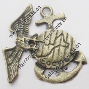 Pendant, Zinc Alloy Jewelry Findings, Lead-free, Animal 32x31mm, Sold by Bag