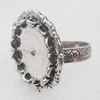 Finger ring Settings, A Grade, zinc alloy setting with copper ring, Nickel-free $ Lead-free,Adjustable, Sold by PC 