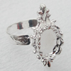 Finger ring Settings, A Grade, zinc alloy setting with copper ring, Nickel-free $ Lead-free,Adjustable, Sold by PC 