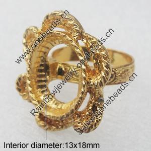 Finger ring Settings, A Grade, zinc alloy setting with copper ring, Nickel-free $ Lead-free,Adjustable, Sold by PC 